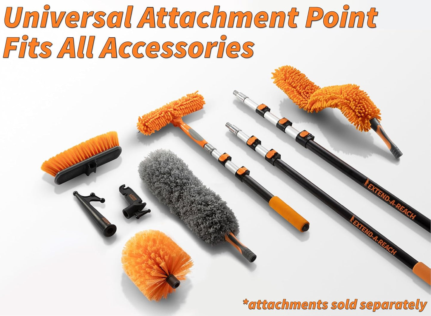 5-30 Ft Long Telescopic Extension Pole // Multi-Purpose Extendable Pole with Universal Twist-On Metal Tip // Lightweight and Sturdy // Best Telescoping Pole for Painting, Dusting and Window Cleaning