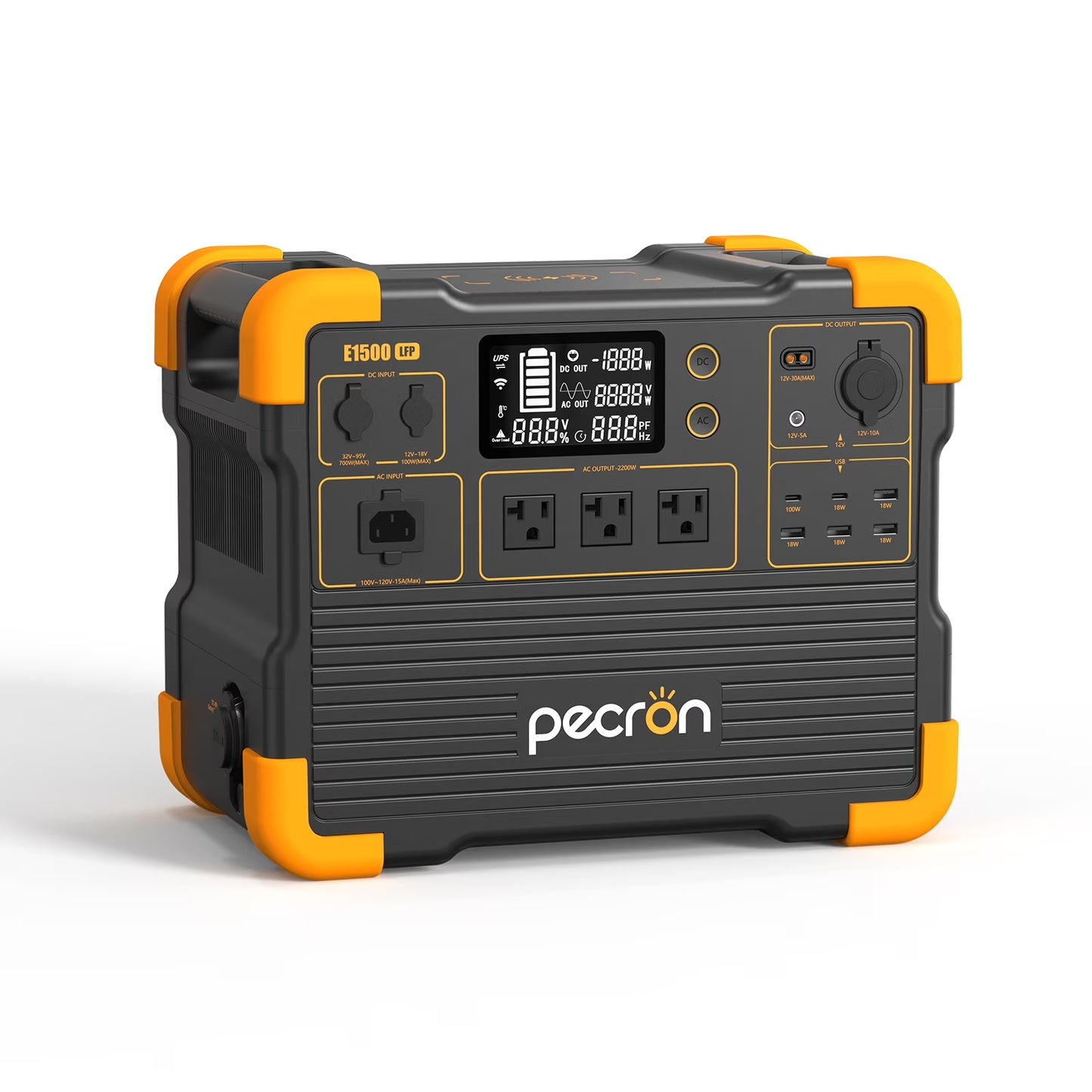 E1500LFP Portable Power Station 1536Wh Capacity 2200W AC Outport Solar Generators Lifepo4 Battery UPS for Indoor Home Backup Emergency Outdoor Camping RV Trip