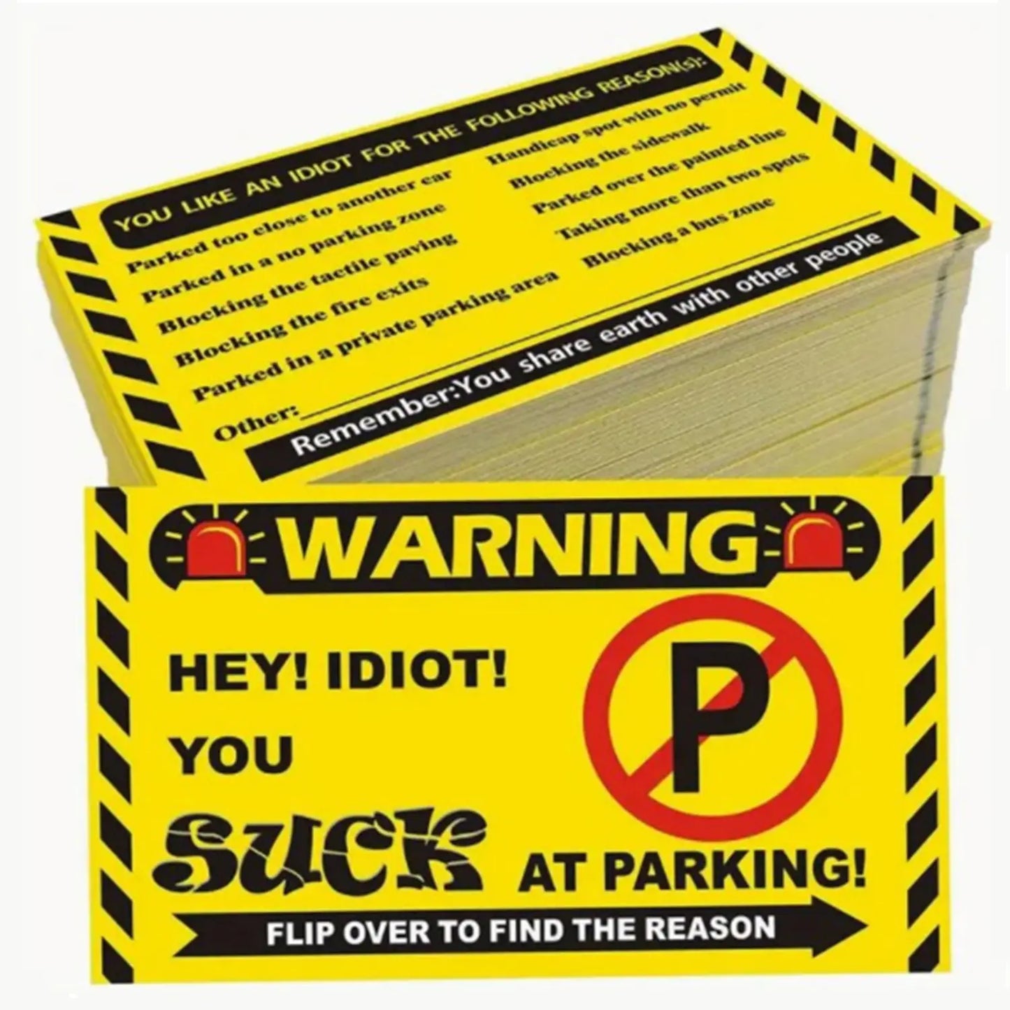 50-Pack No Parking Cards for Unauthorized Parking