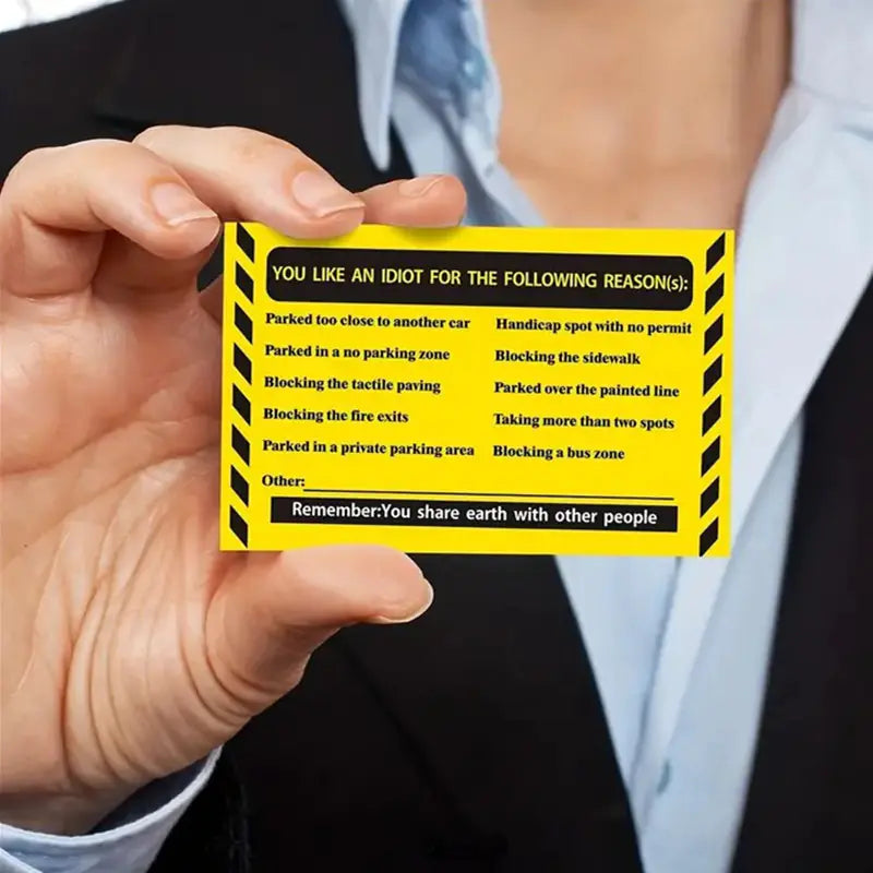 50-Pack No Parking Cards for Unauthorized Parking