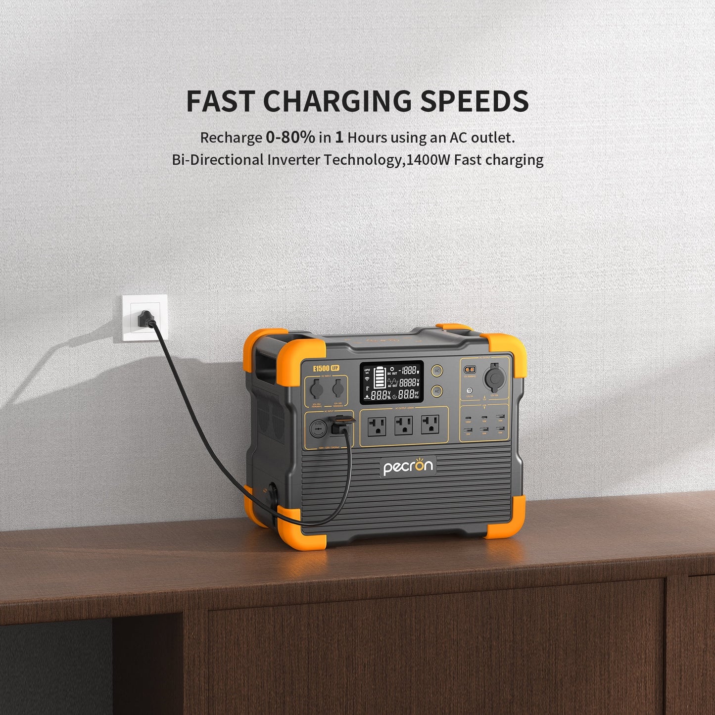 E1500LFP Portable Power Station 1536Wh Capacity 2200W AC Outport Solar Generators Lifepo4 Battery UPS for Indoor Home Backup Emergency Outdoor Camping RV Trip