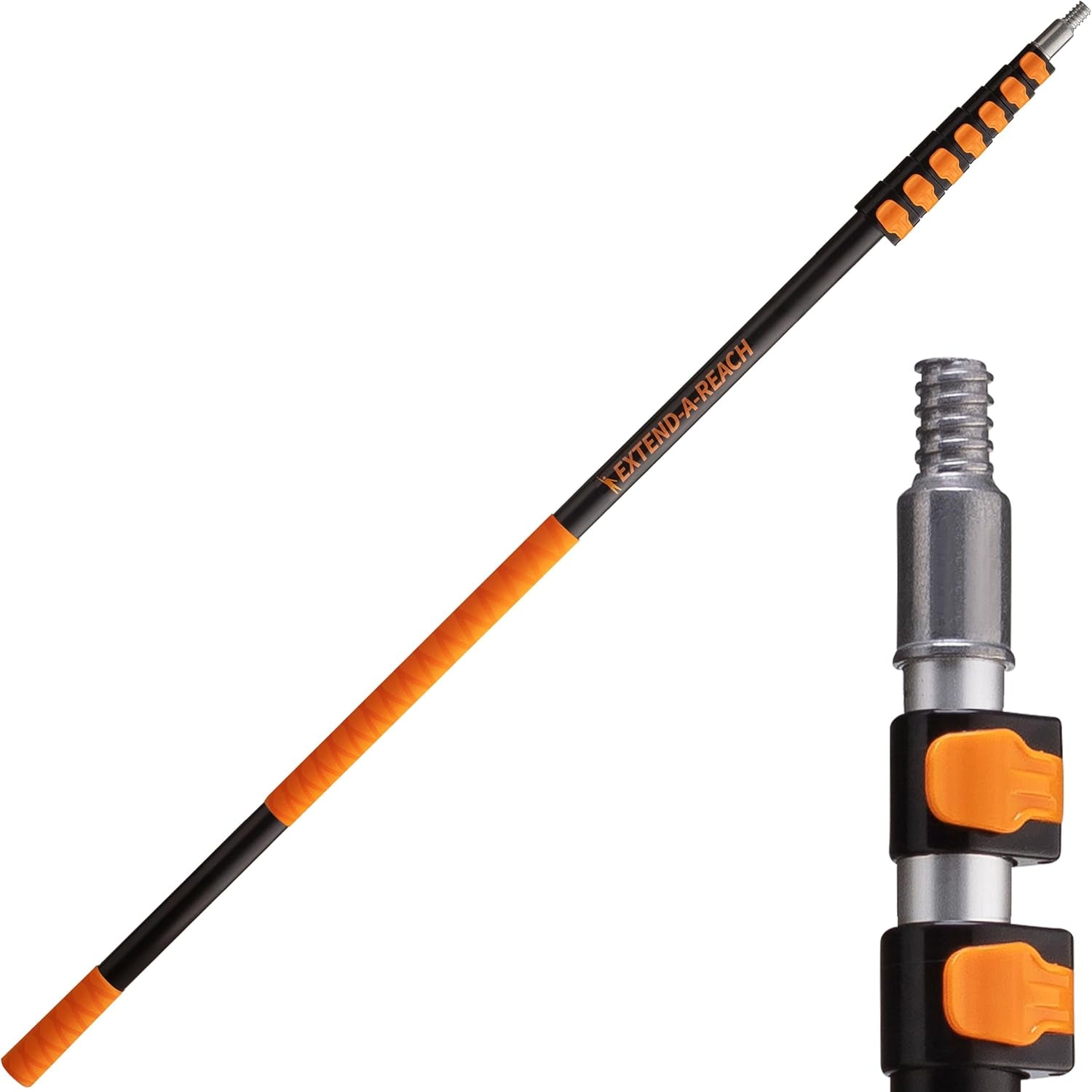 5-30 Ft Long Telescopic Extension Pole // Multi-Purpose Extendable Pole with Universal Twist-On Metal Tip // Lightweight and Sturdy // Best Telescoping Pole for Painting, Dusting and Window Cleaning