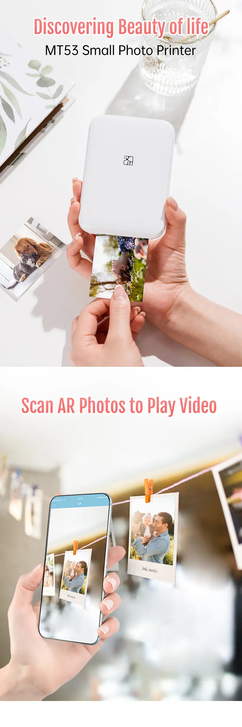 HPRT MT53 HD Wireless Pocket Photo Printer for iOS/Android