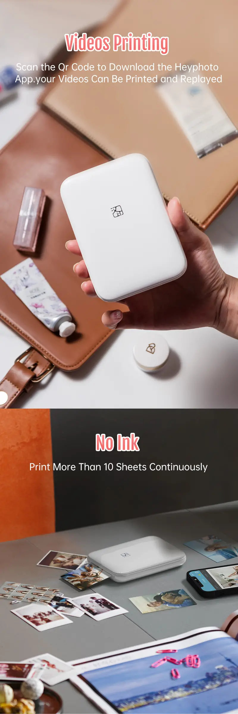HPRT MT53 HD Wireless Pocket Photo Printer for iOS/Android