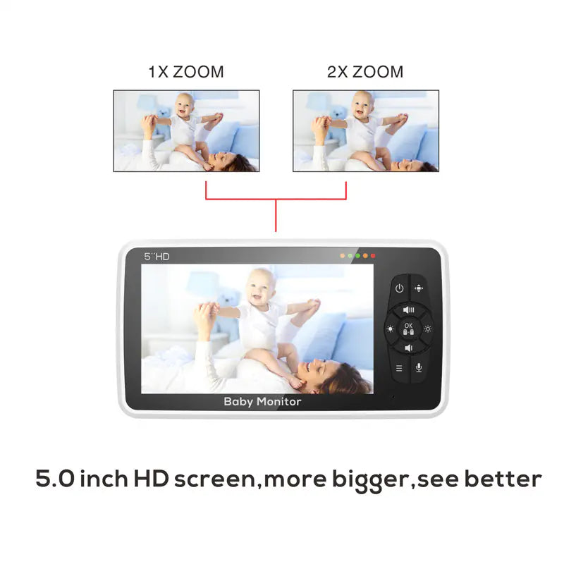SM50 5-Inch HD Rotating Baby Monitor with Night Vision