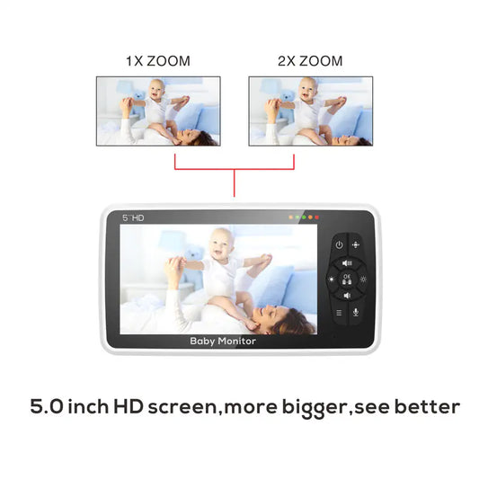 SM50 5-Inch HD Rotating Baby Monitor with Night Vision