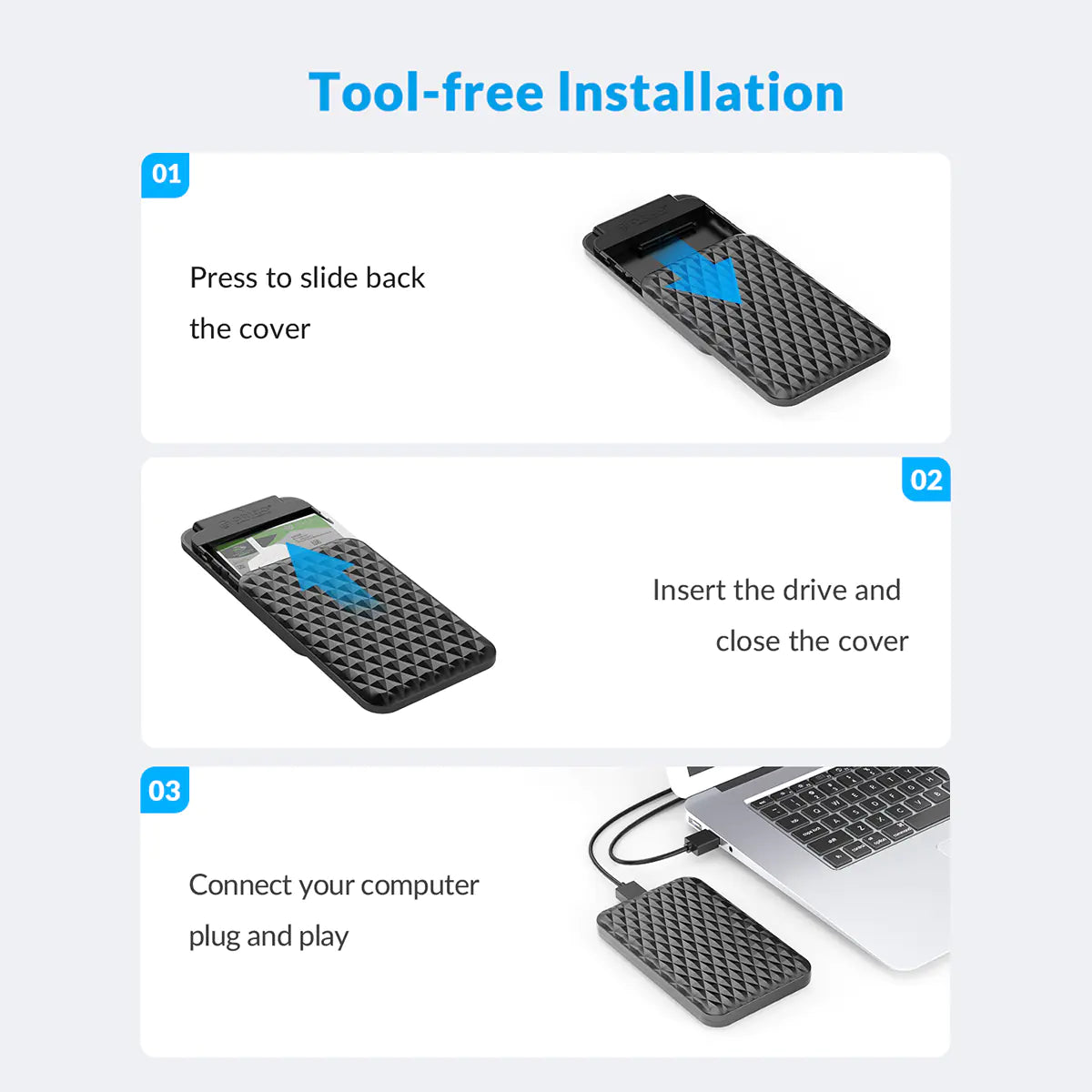 ORICO 2.5" External HDD Case USB 3.0 to SATA 5Gbps