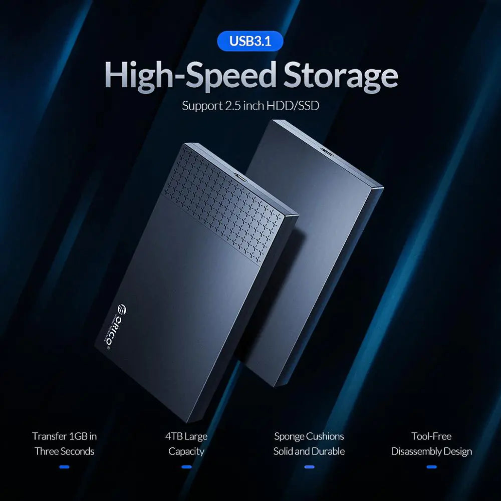 ORICO Type-C SATA to USB3.1 HDD Enclosure for 2.5" SSD